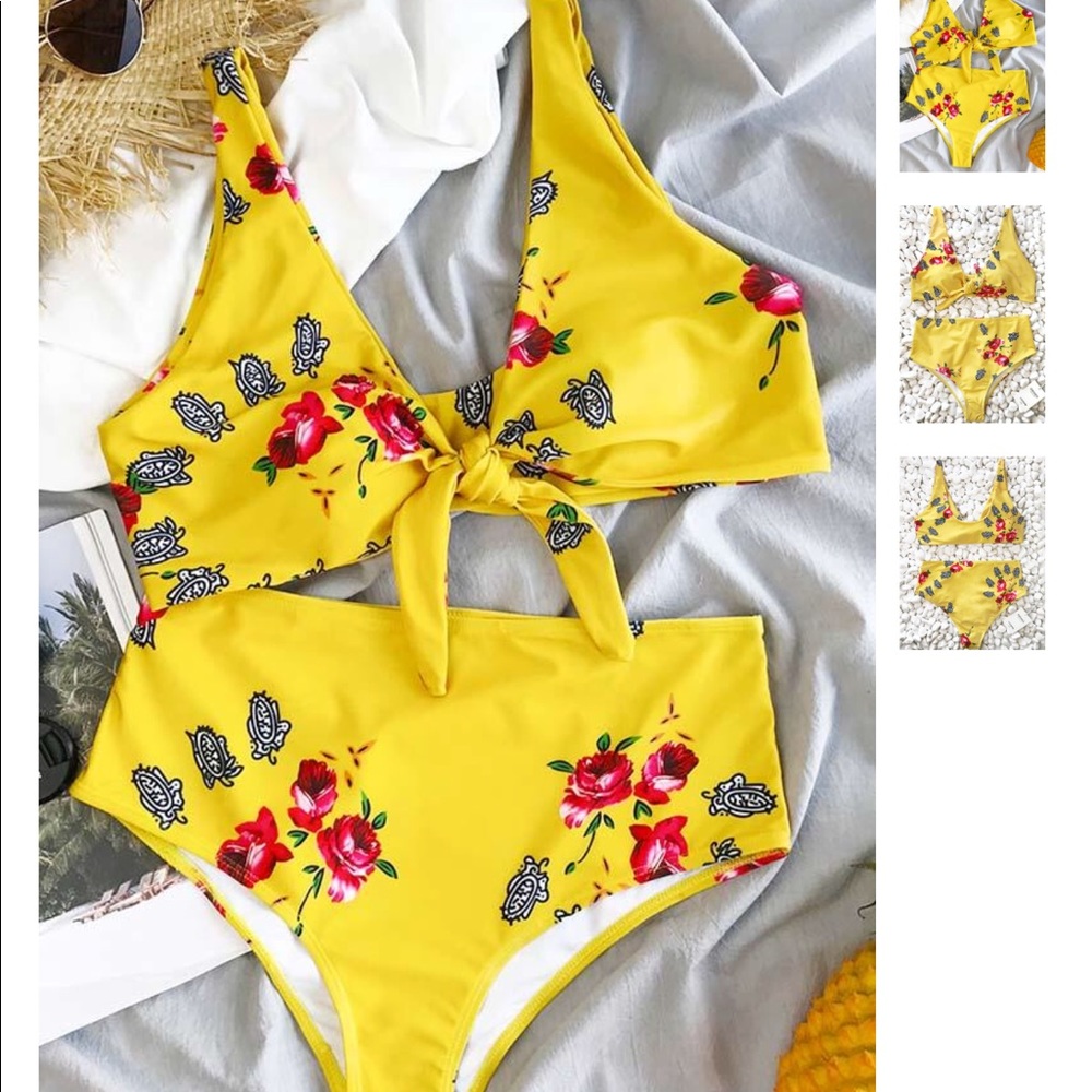 Yellow Floral Swimsuit
